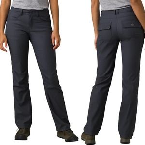 prAna Halle Pants Convertible Hiking Pant Cargo Bootcut Dark Gray Womens 8 Short